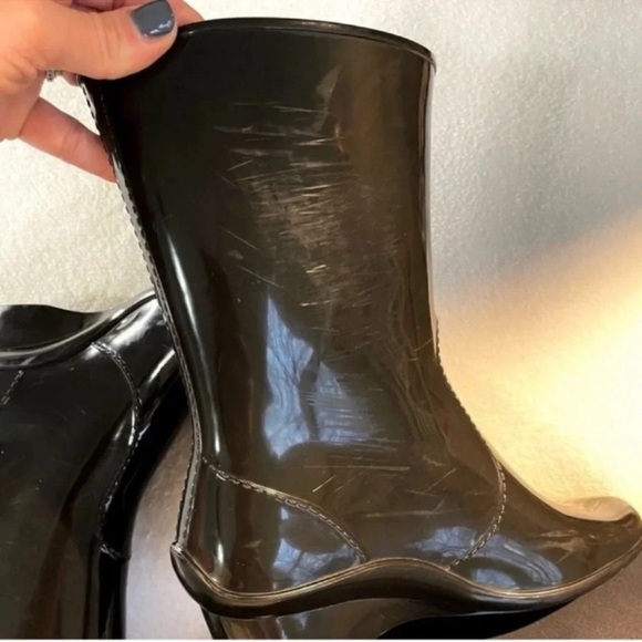 Salvatore Ferragamo Black Women's Rain Boots - Picture 4 of 11